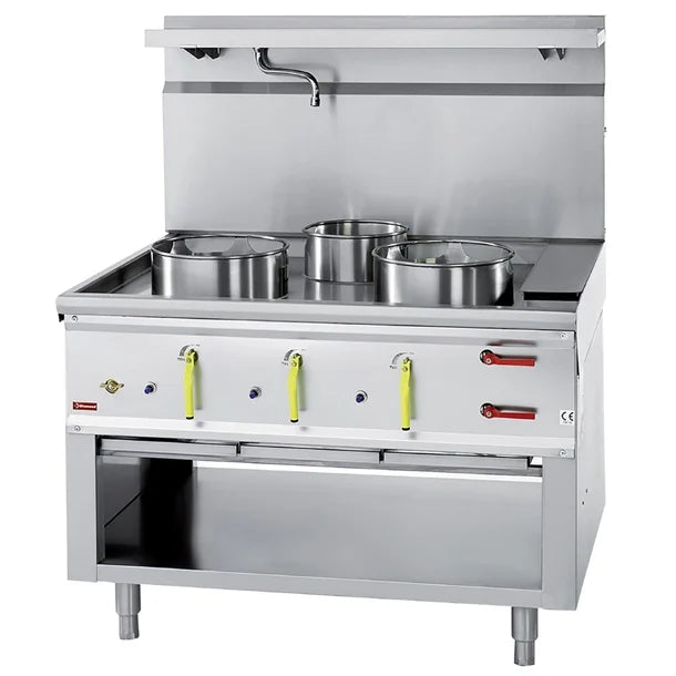 Diamond 3 Burner Wok Stove with water curtain